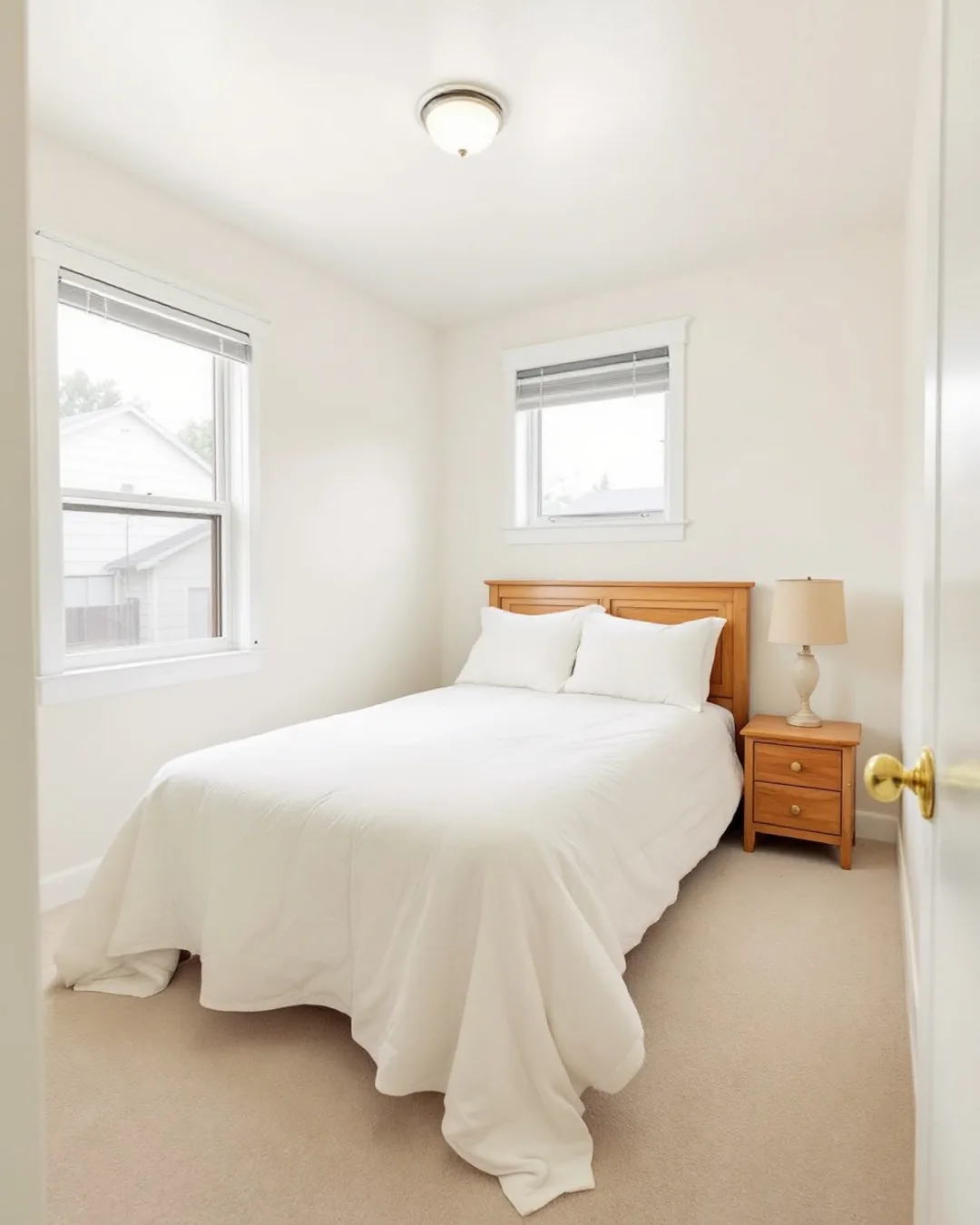 Carousel slide 6 — the primary bedroom, windows on two walls (AI-generated demo)